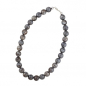 Preview: Kette 16mm Perlen grau-glitter 50cm, ohne Dekoration