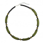 Preview: Kette Rillenwalze olivgrün Perle schwarz, ohne Dekoration