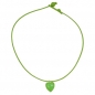 Preview: Kette Kinderkette Herz grün mit Schliff Kordel hellgrün 42cm, ohne Dekoration