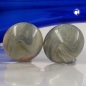 Preview: Clip Ohrring 30mm Riss grau-beige-marmoriert glänzend Kunststoff-Bouton