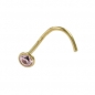 Preview: Nasenstecker 2,5mm Spirale mit Zirkonia rund pink 18Kt Gold, ohne Dekoration
