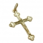Preview: Anhänger 26x17mm Kreuz mit Jesus glänzend 14Kt GOLD, ohne Dekoration