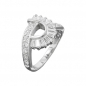 Preview: Ring 14mm mit vielen Zirkonias glänzend rhodiniert Silber 925 Ringgröße 54, ohne Dekoration