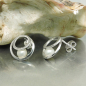 Preview: Ohrstecker Ohrringe 11mm 2 Kreise mit Süßwasserzuchtperle Silber 925