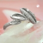 Preview: Ring 11mm mit Zirkonias glänzend rhodiniert Silber 925 Ringgröße 60