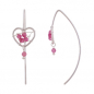 Preview: Ohrhaken rosa Glassteine Silber 925, ohne Dekoration