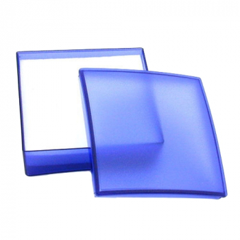 Schmuckschachtel blau-transparent, 8x8, für Armreif/Schmuckset, ohne Dekoration