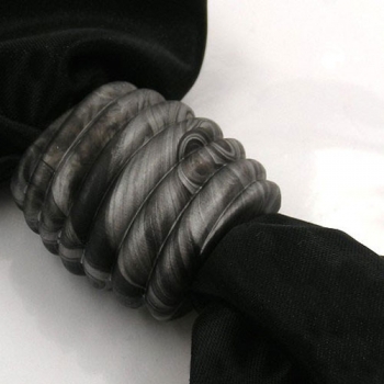 Tuchring 35x34x23mm Spirale Kunststoff schwarz-​grau-silber-marmoriert matt