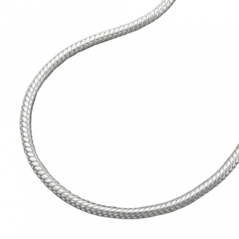 Kette 1,3mm runde Schlangenkette Silber 925 40cm, ohne Dekoration